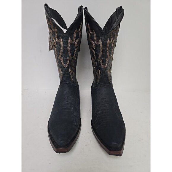 Dingo Men's DI 107 The Duke Snip Leather Pull On Western Boot Navy Size 10D - Picture 5 of 6